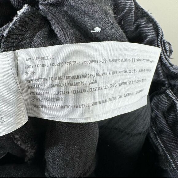 Abercrombie & Fitch Curve Love The Dad High Rise Jeans Black Distressed 14 Short - Picture 8 of 9